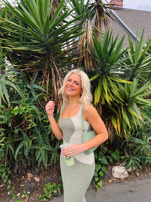 Stay Wavy Knit Dress// Olive